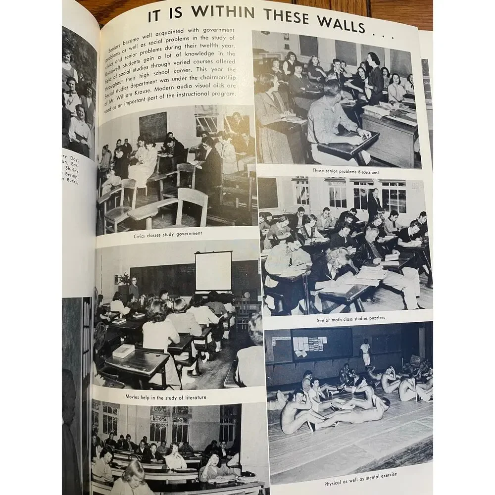 1953 Theodore Roosevelt High School Fresno CA Yearbook Nautilus Signed vintage